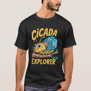Cicada Explorer Cute Summer Bug Adventure Kids Fun T-Shirt