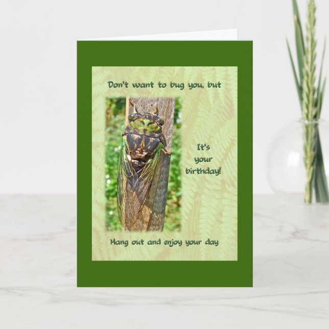 Cicada Happy Birthday Greeting Card (Front)
