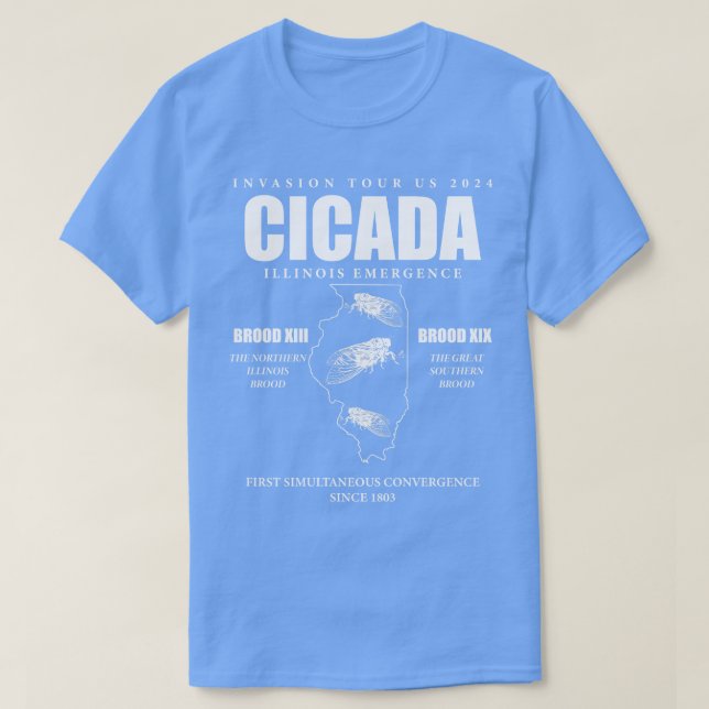 Cicada Illinois Invasion Us Tour Brood XIX XIII 20 T-Shirt (Design Front)