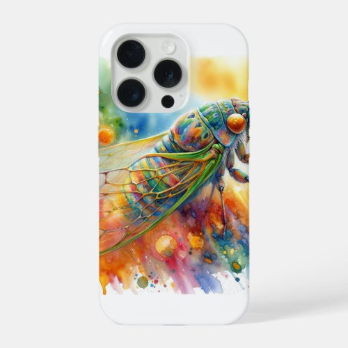 Cicada in Colorful Serenity AREF575 _ Watercolor iPhone 15 Pro Case