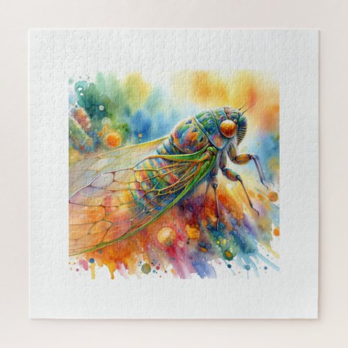 Cicada in Colorful Serenity AREF575 _ Watercolor Jigsaw Puzzle