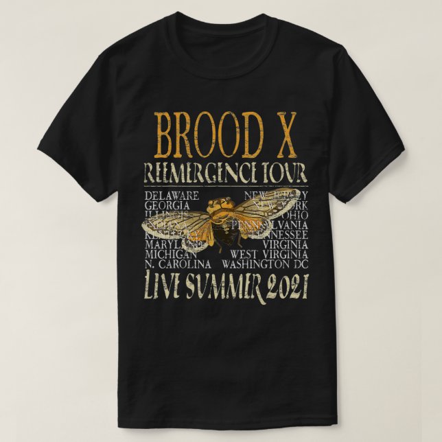 Cicada Insect 17 Year Brood X Great Eastern Brood  T-Shirt (Design Front)