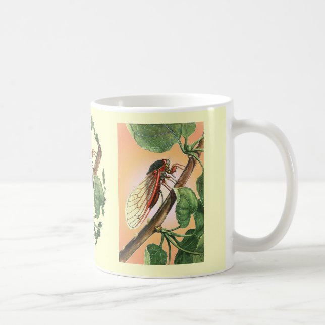 Cicada Insect Illustration Art Coffee Mug (Right)
