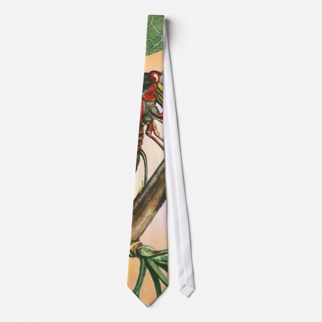 Cicada Insect Illustration Art Neck Tie (Front)