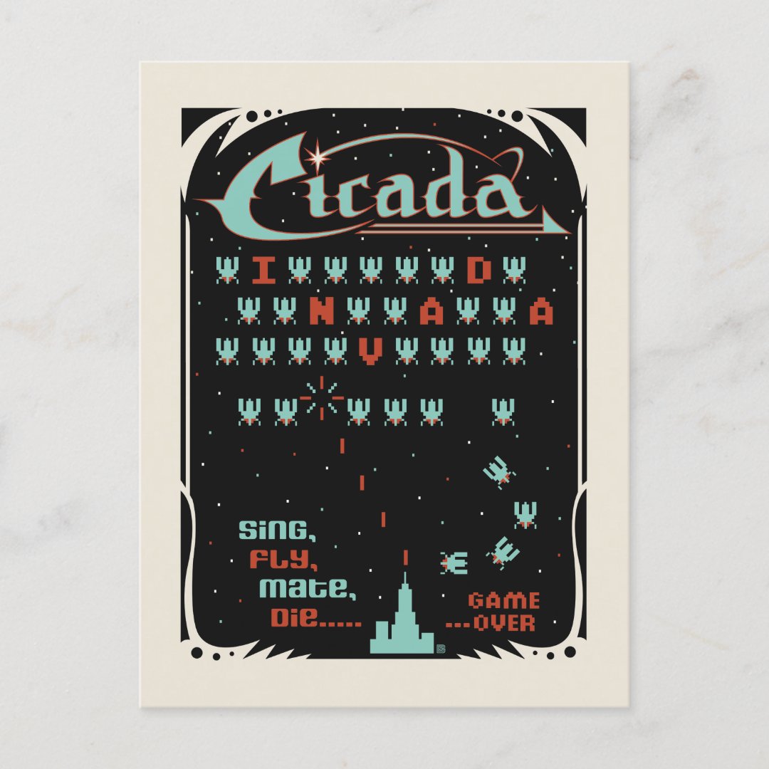 Cicada Invada Postcard (Front)