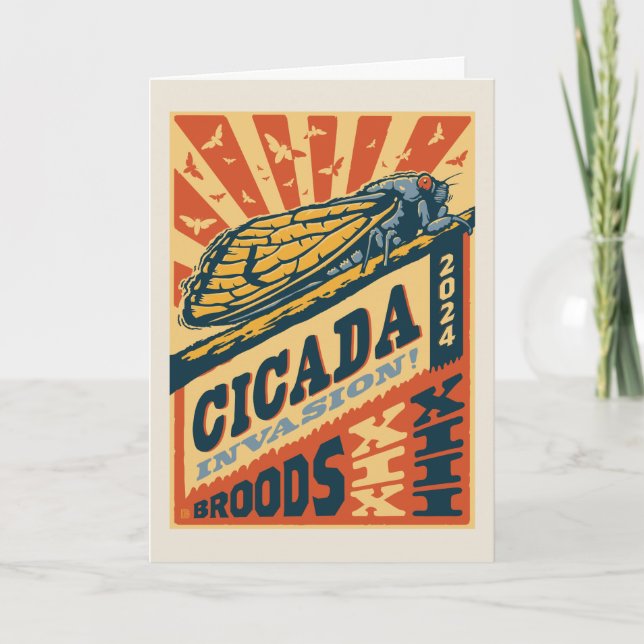 Cicada Invasion 2024 Letter Press Card (Front)