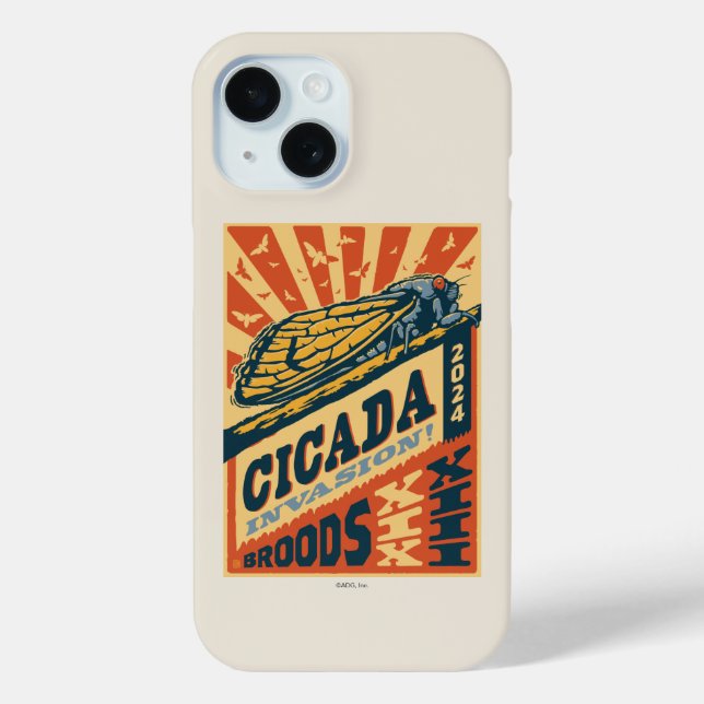 Cicada Invasion 2024 Letter Press Case-Mate iPhone Case (Back)