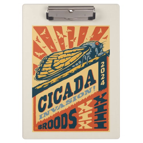 Cicada Invasion 2024 Letter Press Clipboard