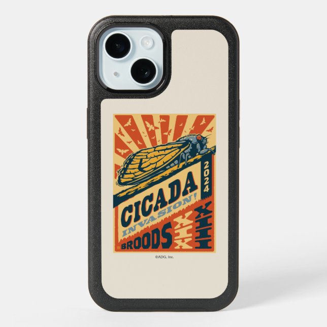 Cicada Invasion 2024 Letter Press iPhone 15 Case (Back)