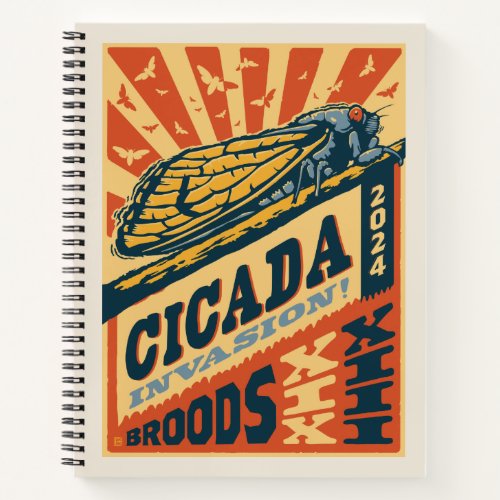 Cicada Invasion 2024 Letter Press Notebook