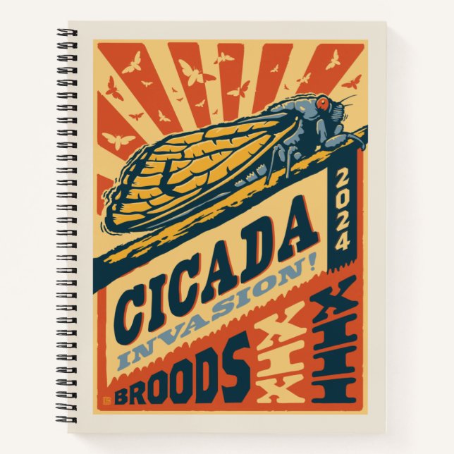 Cicada Invasion 2024 Letter Press Notebook (Front)