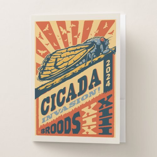 Cicada Invasion 2024 Letter Press Pocket Folder