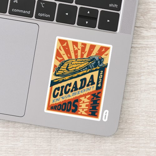 Cicada Invasion 2024 Letter Press Sticker
