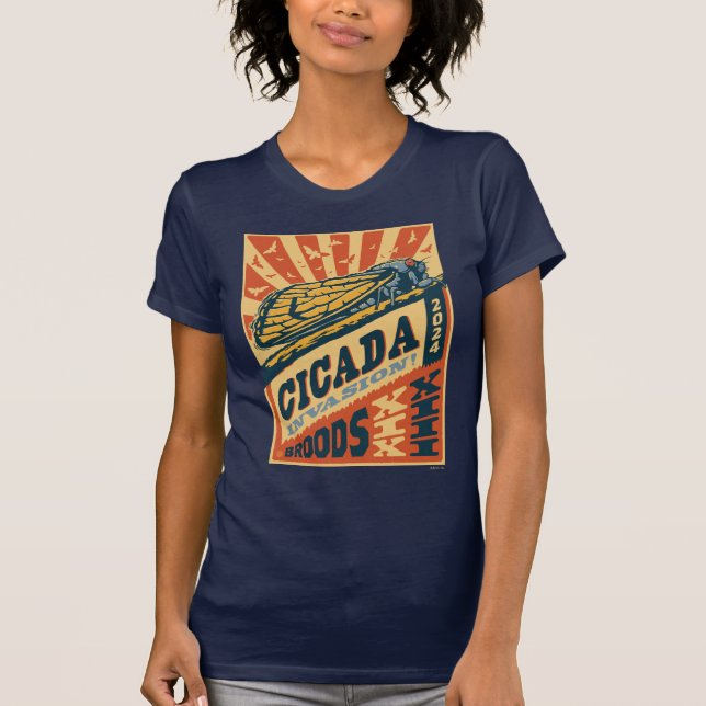 Cicada Invasion 2024 Letter Press T-Shirt (Front)