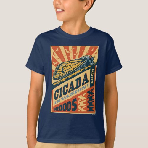Cicada Invasion 2024 Letter Press T_Shirt
