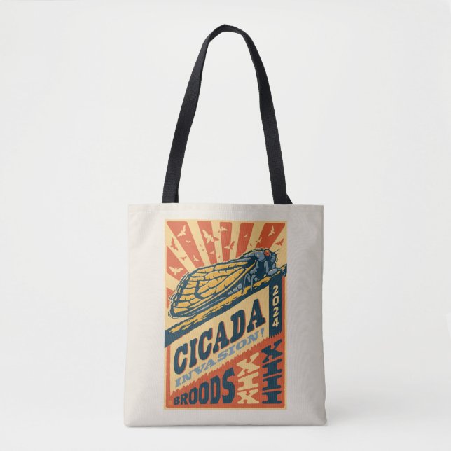 Cicada Invasion 2024 Letter Press Tote Bag (Front)
