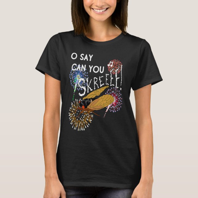 Cicada Meme 4th of July Summer Patriotic Quote USA T-Shirt (Front)