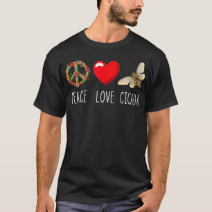 Cicada Peace Love Magicicada Brood Swarm Insect T-Shirt