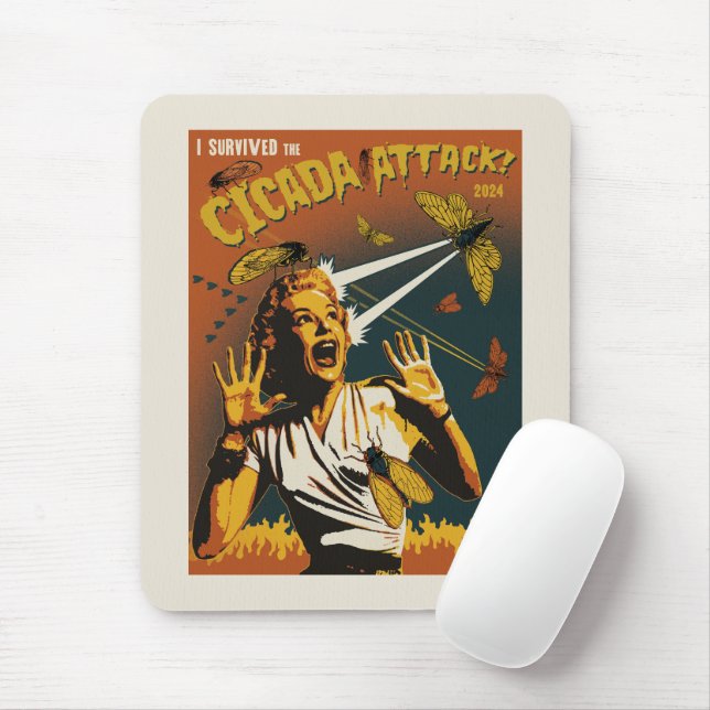 Cicada Screaming Lady 2024 Mouse Pad (With Mouse)