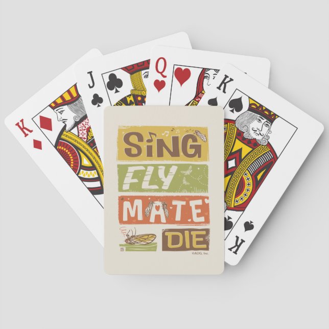 Cicada Sing Fly Mate Die Poker Cards (Back)