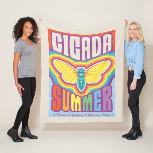 Cicada Summer Love Fleece Blanket