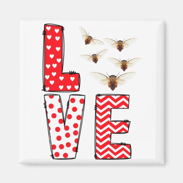 Cicada Valentines Day Love Valentine Cute Hearts  Magnet (Front)