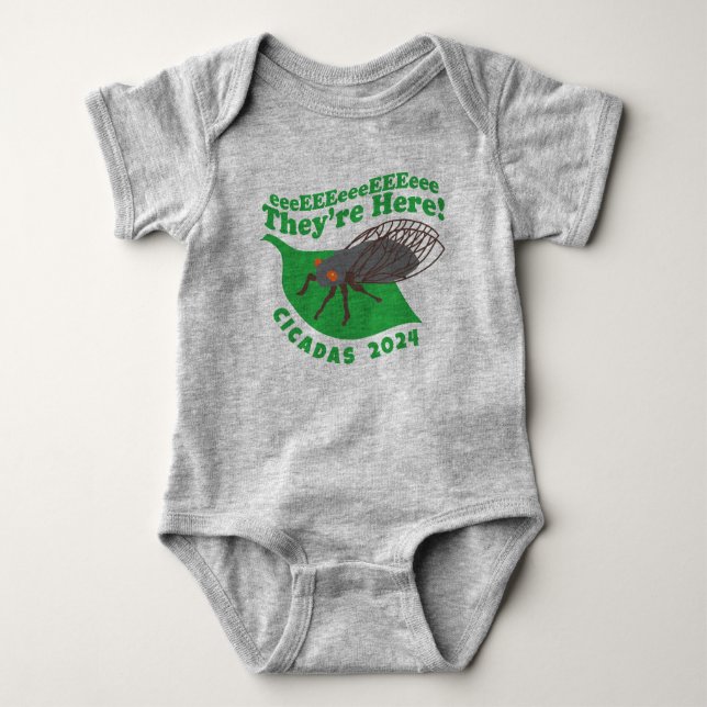Cicadas 2024 They're Here Baby Bodysuit (Front)