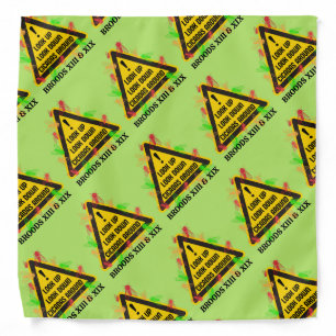 CICADAS AROUND 2024 Fun Hazard Sign Green Bandana