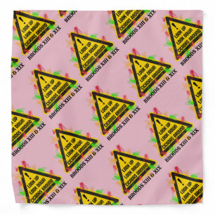 CICADAS AROUND 2024 Fun Hazard Sign Kids Pink Bandana