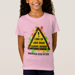 CICADAS AROUND 2024 Fun Hazard Sign Kids T-Shirt