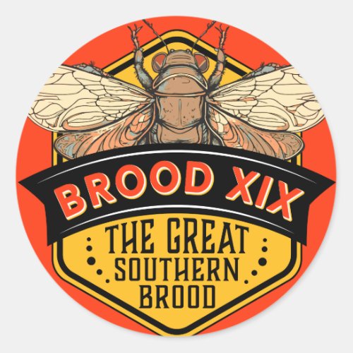 Cicadas Brood XIX Great Southern Brood Classic Round Sticker
