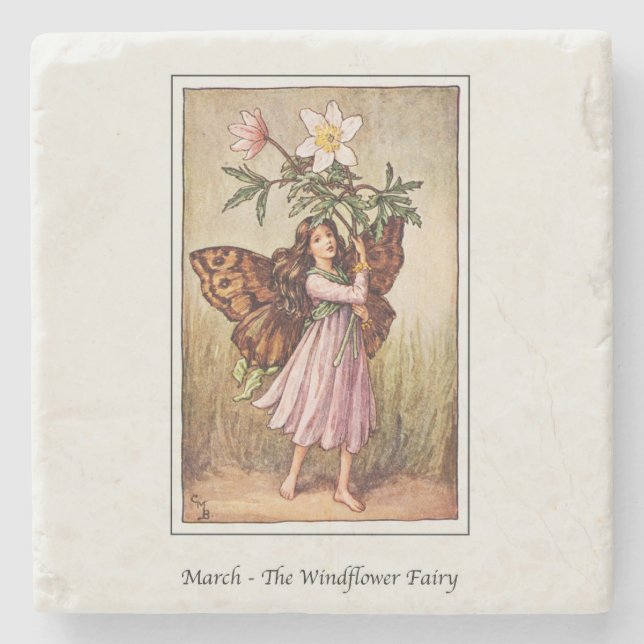 Cicely Mary Barker - March Fairy  Stone Coaster (Front)