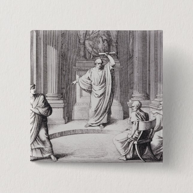 Cicero Denouncing Catiline Button (Front)