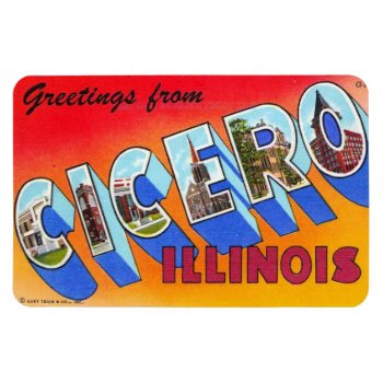 Cicero Illinois Il Large Letter Postcard Magnet by chipNboots at Zazzle
