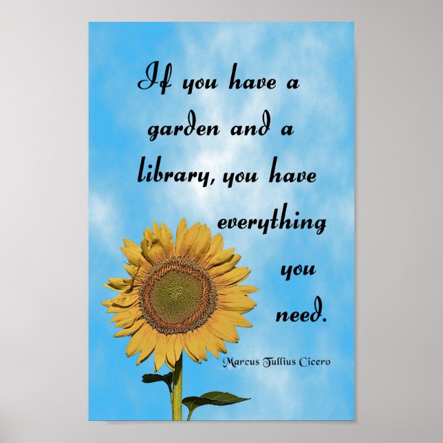 Cicero Quote, If you have a garden Poster (Front)