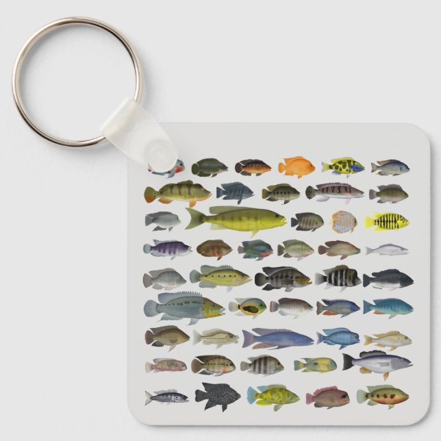 Cichlid Fish GroupKeychain Keychain (Front)