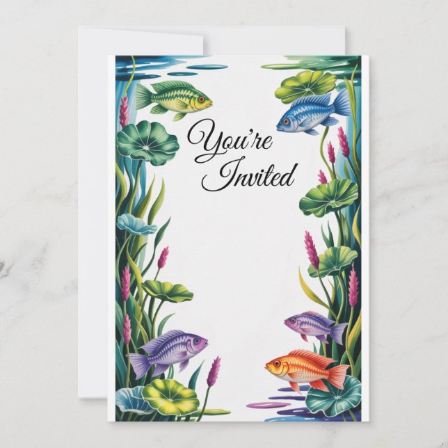 Cichlid Fish Invitation Wedding Party Invites  (Front)