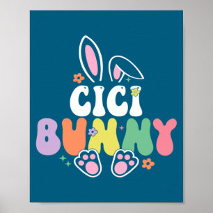 Cici Bunny Women Easter Day Rabbit Grandma Family Poster