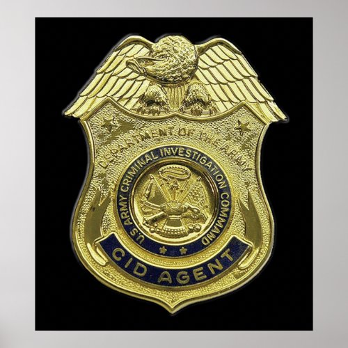 CID AGENT BADGE AMERICAN US USA Army Criminal Inve Poster
