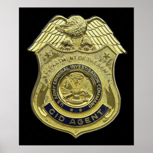 CID AGENT BADGE AMERICAN US USA Army Criminal Inve Poster