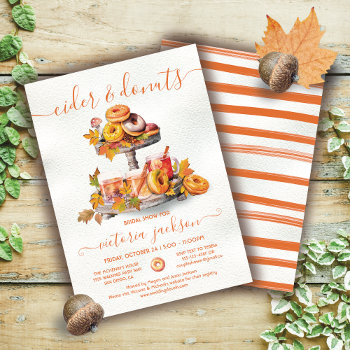Cider And Donuts Autumn Tiered Tray Bridal Shower Invitation by McBooboo at Zazzle