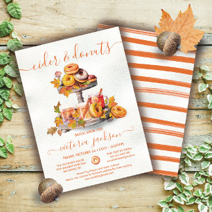 Cider and donuts Autumn Tiered Tray Bridal Shower Invitation