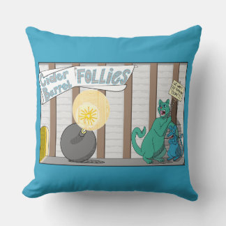 Cider Barrell Follies Comic Throw Pillow