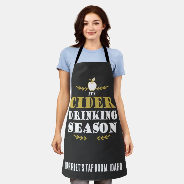 Cider Drinking Season Craft Cider Tap Room Name Apron (Worn)