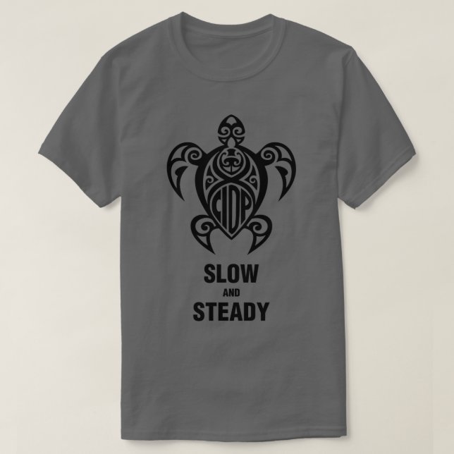 CIDP Turtle Black Slow Steady T-Shirt (Design Front)