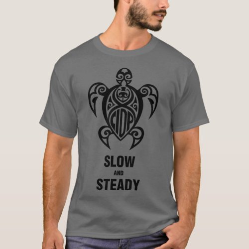 CIDP Turtle Black Slow Steady T_Shirt