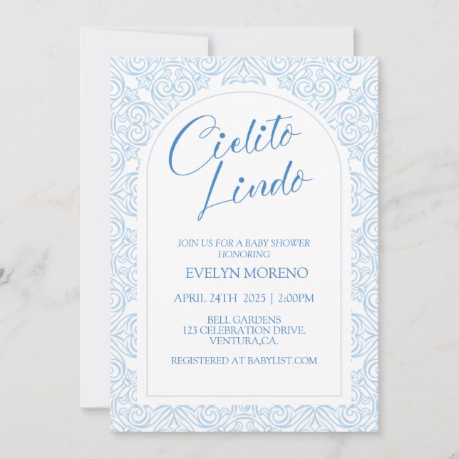 Cielito Lindo Baby Shower , Baby Shower, Baby Boy, Invitation (Front)