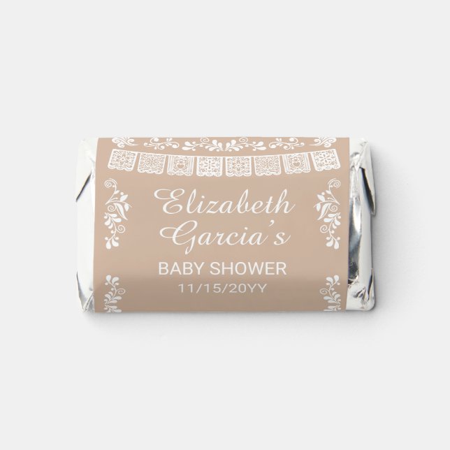 Cielito Lindo Baby Shower Beige Candy Bar Wrapper  Hershey's Miniatures (Front)