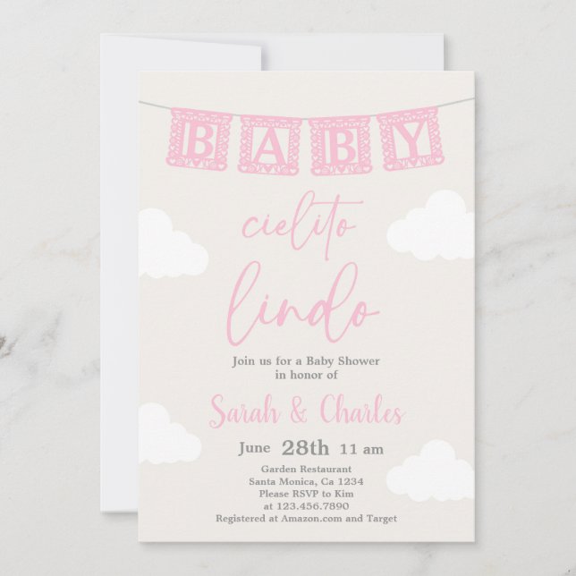 Cielito Lindo Baby Shower Girl Invitation (Front)