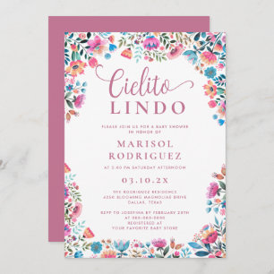 Cielito Lindo Baby Shower Mexican Talavera Floral Invitation